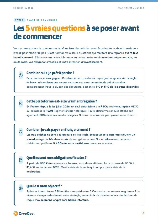Page 2 du guide : les 5 vraies questions
