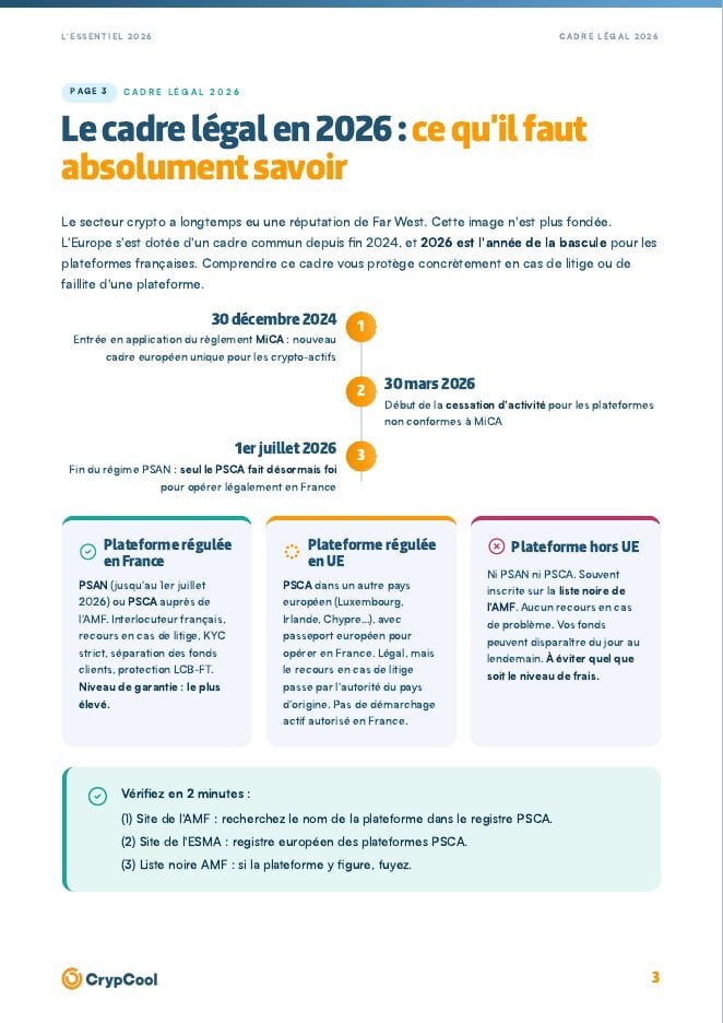 Page 3 du guide : le cadre légal en 2026